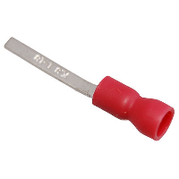 Insulated Red Blade Crimp 18mm Long for 0.5-1.5mm Cable - price per 1 (100)