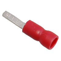 Insulated Red Blade Crimp 10mm Long for 0.5-1.5mm Cable - price per 1 (100)