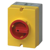 IMO PE69 25A 3 Pole Enclosed Isolator IP66 Plastic Enclosure with Red/Yellow Handle