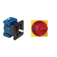 Kraus & Naimer KG 40A 3 Pole Isolator for Door Mounting Switch Supplied with IP66/67 Red/Yellow Handle with 4 Hole Fixing