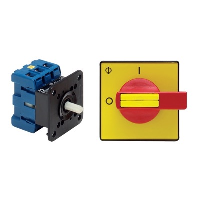 Kraus & Naimer KG 125A 4 Pole Isolator for Door Mounting Switch Supplied with IP66/67 Red/Yellow Handle with 4 Hole Fixing