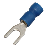 Insulated Blue Fork Crimp with 4.3mm Spacing for 0.75-2.5mm Cable - price per 1 (100)