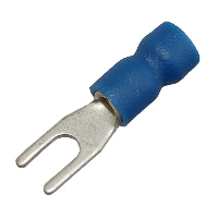 Insulated Blue Fork Crimp with 3.2mm Spacing for 0.75-2.5mm Cable - price per 1 (100)