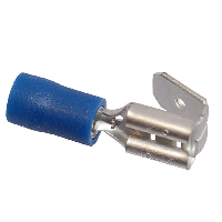 Insulated Blue Piggyback Crimp 6.3mm for 0.75-2.5mm Cable - price per 1 (100)