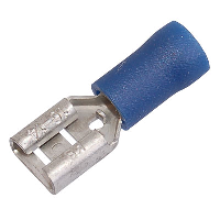 Insulated Blue Female Push-on Crimp 6.3 x 0.8mm for 0.75-2.5mm Cable - price per 1 (100)