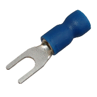 Insulated Blue Fork Crimp with 3.7mm Spacing for 0.75-2.5mm Cable - price per 1 (100)