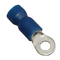 Insulated Blue Ring Crimp with 3.7mm Hole for 0.75-2.5mm Cable - price per 1 (100)