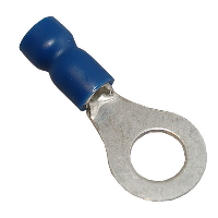 Insulated Blue Ring Crimp with 6.4mm Hole for 0.75-2.5mm Cable - price per 1 (100)