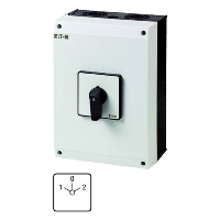 Eaton T5 4 Pole Changeover Switch with "O" 100A Surface Mounting Stay Put 55kW with Black Thumb Grip Handle