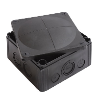 WISKA COMBI 1010/5 BK Polypropylene 140 x 140 x 82mmD Enclosure Black IP66