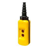 Schneider Harmony XAC 2 Hole Empty Pendant Enclosure for 22.5mm Control Actuators IP65 Yellow