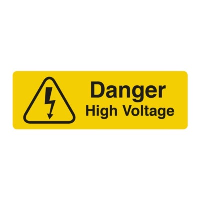 25 x 75mm Label 'Danger High Voltage' Roll 250 Labels - price per 1 (roll)