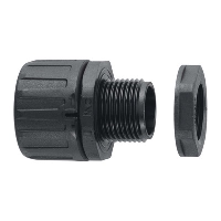 Flexicon FPA Black Straight Fitting for FPAS42 Conduit with 50mm Male Thread. Includes Locknut - price per 1 (pack2)