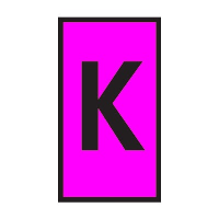 Cablecraft Easi-Mark Size B Black on Pink Marker Letter K - price per 1 (1000)