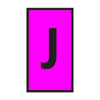 Cablecraft Easi-Mark Size B Black on Pink Marker Letter J - price per 1 (1000)