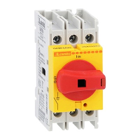 Lovato GA 3 Pole 16A Isolator for Base Mounting Can also be used as an internal switch Red/Yellow Handle