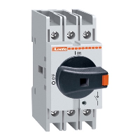 Lovato GA 3 Pole 40A Isolator for Base Mounting Can also be used as an internal switch Black Handle