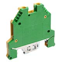Wieland selos WK 4mm Earth DIN Rail Terminal for TS35 & TS32 Rail Single Feed Through Green/Yellow WK4 SL/U - price per 100