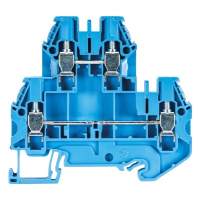 Wieland selos WT 4mm Blue Double Deck DIN Rail Terminal for TS35 Rail Double Feed Through WT4E BL - price per 100