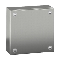 Schneider Spacial SBX Stainless Steel 304L 200H x 200W x 80mmD Terminal Box Screw Down Lid IP66 Internal DIN Rail Supports Included