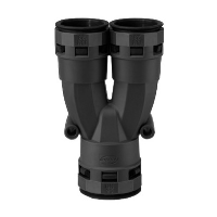 Interflex Nylofix YKD Black Y Piece for AGT Conduit with 1 x AGT48N (54.5mm) Conduit Entry and 2 x AGT36N (42.5mm) Conduit Entries