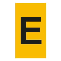 Legrand CAB 3 Marker 0.5-1.5mm Letter 'E' Black on Yellow Box of 300 - price per 1 (300)