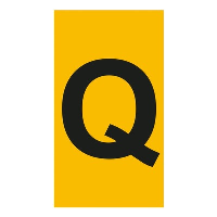 Legrand CAB 3 Marker 0.5-1.5mm Letter 'Q' Black on Yellow Box of 300 - price per 1 (300)