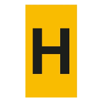 Legrand CAB 3 Marker 4-6mm Letter 'H' Black on Yellow Box of 300 - price per 1 (300)