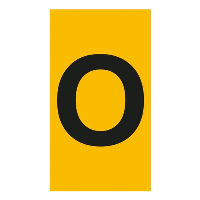 Legrand CAB 3 Marker 4-6mm Letter 'O' Black on Yellow Box of 300 - price per 1 (300)