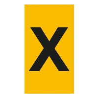 Legrand CAB 3 Marker 4-6mm Letter 'X' Black on Yellow Box of 300 - price per 1 (300)