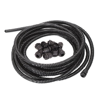 INSET GSI 10 Metres of 24.7mm OD/20mm ID Black Flexible Conduit with Rigid Spiral Core. Supplied with 10 Swivel Glands - price per 1 (pack)