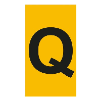 Legrand CAB 3 Marker 1.5-2.5mm Letter 'Q' Black on Yellow Box of 300 - price per 1 (300)