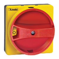 Lovato GA Padlockable Red/Yellow Isolator Handle Screw Fixing 65 x 65mm