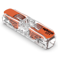 WAGO 221 Series 2 Conductor Inline Splicing Connector with Lever Lock Suitable for Cable up to 4mm2 32A Pack of 60 Pieces