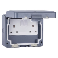 Schneider Exclusive 13A 2 Gang Switched Socket Outlet Weatherproof IP66
