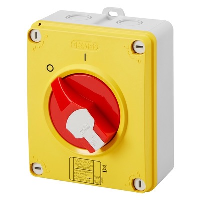 Gewiss 70 RT HP 16A 2 Pole Enclosed Isolator IP66/67/69 Plastic Enclosure with Red/Yellow Handle 150H x 125W x 92mmD