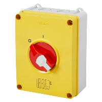 Gewiss 70 RT HP 63A 3 Pole Enclosed  Isolator IP66/67/69 Plastic Enclosure with Red/Yellow Handle 200H x 156W x 112mmD