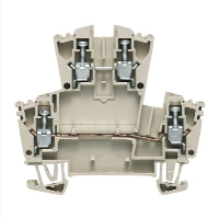 Weidmuller W Series 2.5mm Beige Double DIN Rail Terminal for TS35 Rail Double Feed Through WDK2.5ZQV - price per 100