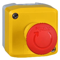 Schneider Harmony XAL Enclosed 40mm Red Emergency Stop with 1 x N/C  Contact Twist to Release