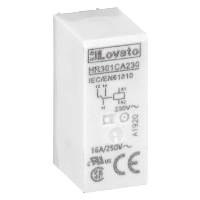 Lovato HR30 Single Pole 10A Relay 230VAC Coil 1 Change-Over Contact