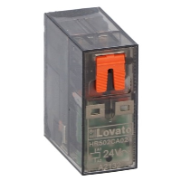 Lovato HR50 2 Pole 8A Relay 24VAC Coil 2 Change-Over Contacts Lockable Test Button and LED Indication