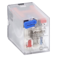 Lovato HR60 2 Pole 7A Relay 24VDC Coil 2 Change-Over Contacts Lockable Test Button and LED Indication