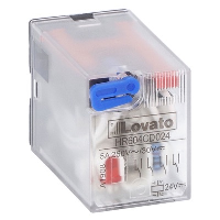 Lovato HR60 4 Pole 5A Relay 24VDC Coil 4 Change-Over Contacts Lockable Test Button and LED Indication