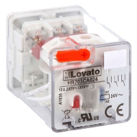 Lovato HR70 3 Pole 10A Relay 230VAC Coil 3 Change-Over Contact Lockable Test Button and LED Indication
