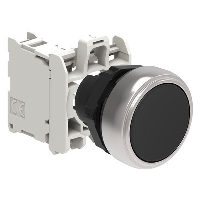 Lovato Platinum Black Flush Pushbutton Actuator 22.5mm Spring Return with 1 x N/O Contact Block