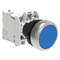 Lovato Platinum Blue Flush Pushbutton Actuator 22.5mm Spring Return with 1 x N/O Contact Block