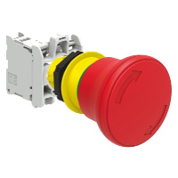 Lovato Platinum 40mm Red Emergency Stop Actuator 22.5mm Twist to Release with 1 x N/C Contact Block