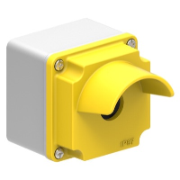 Lovato LPZM 1 Hole Empty Metal Enclosure for 22.5mm Control Actuators IP66/IP67 Yellow Shrouded Lid