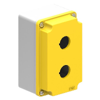 Lovato LPZM 2 Hole Empty Metal Enclosure for 22.5mm Control Actuators IP66/IP67 Yellow Lid