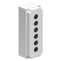 Lovato LPZM 6 Hole Empty Metal Enclosure for 22.5mm Control Actuators IP66/IP67 Grey Lid